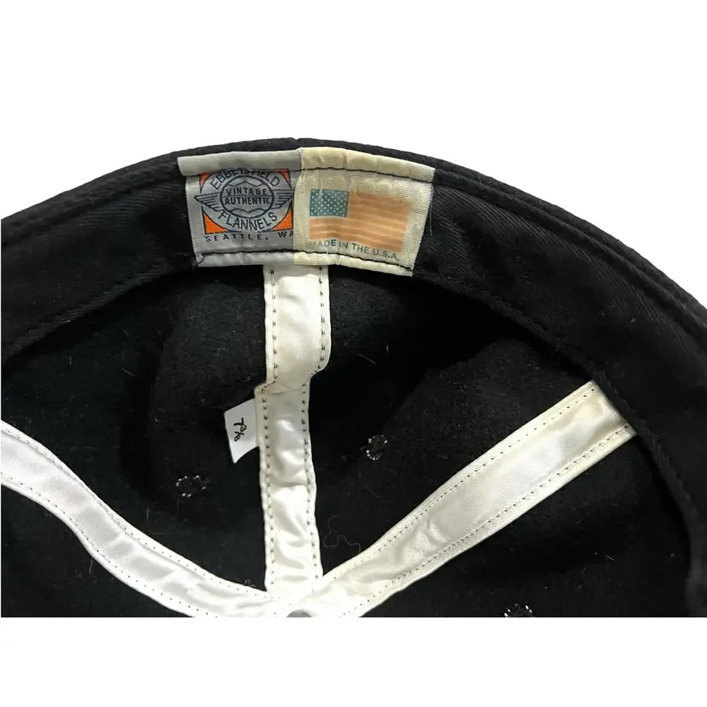 Ebbets Field Flannel Hat Wool Ballcap Black Imogene Willie Nashville Size 7 3/8